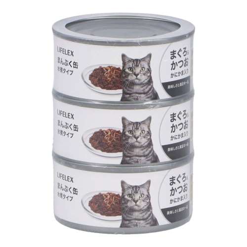 LIFELEX まんぷく缶　赤身水煮タイプ　まぐろ＆かつお＆かにかま　１７０ｇ×３Ｐ