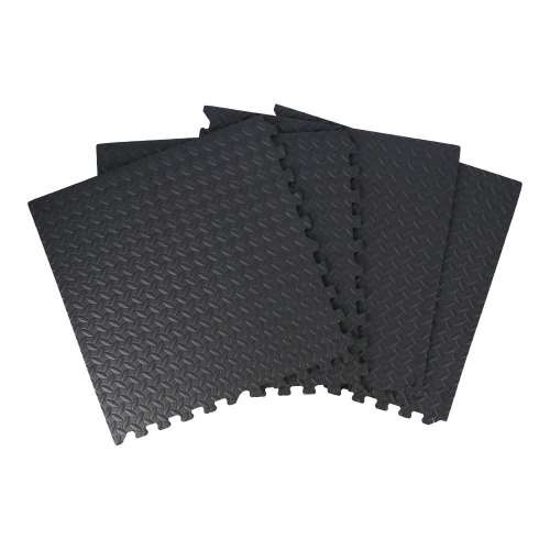 PROACT　作業用ジョイントマット４枚入り　ふち付き　約６０×６０ｃｍ×１ｃｍ　ブラック