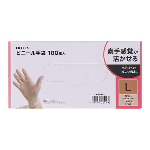 PROACT ビニール手袋　Ｌサイズ　１００枚入　クリア