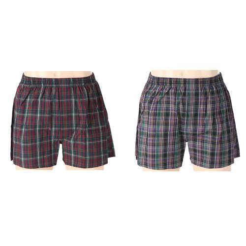 LIFELEX　トランクス　２Ｐ　レッド・パープル系チェック　ＬＬ