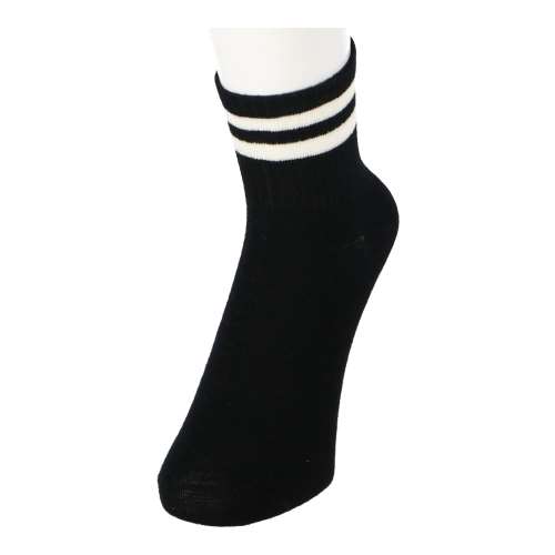 LIFELEX　ベーシックラインソックス　ブラック　２３ｃｍ～２５ｃｍ
