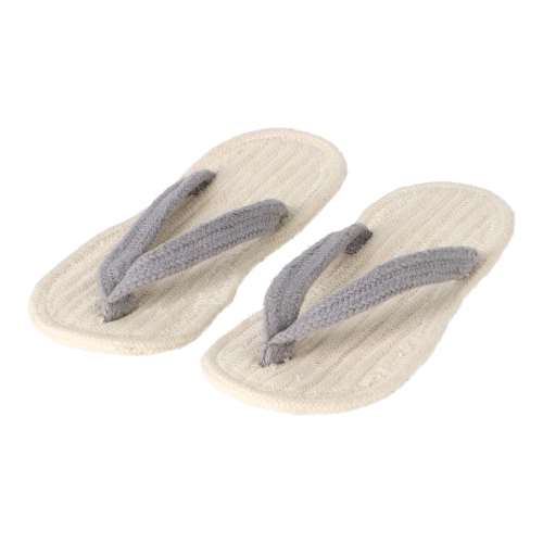 LIFELEX　インド綿スリッパ鼻緒タイプ　グレー　Ｌ