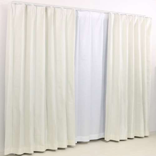 LIFELEX　遮光＋遮熱・保温カーテン　ビルケ　２枚組（タッセル付き）　１００×１１０　ホワイト