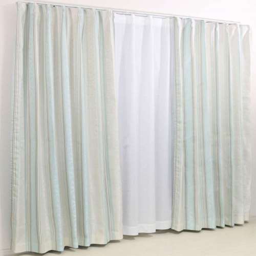 LIFELEX　遮光＋遮熱・保温カーテン　Ｄブラット　２枚組（タッセル付き）　１００×１１０　グリーン
