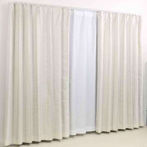 LIFELEX　遮光＋遮熱・保温カーテン　Ｄブラット　２枚組（タッセル付き）　１００×１１０　アイボリー