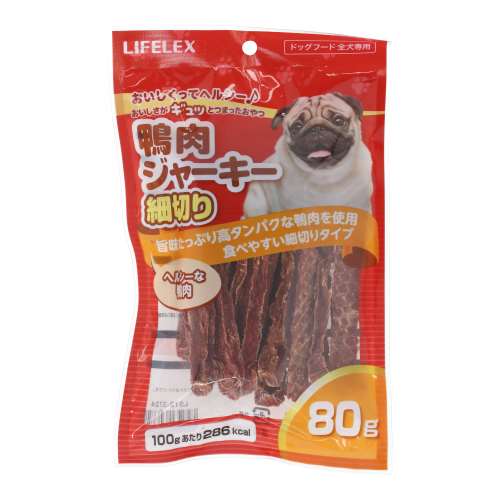 LIFELEX　鴨肉ジャーキー細切り　８０ｇ　ＬＳ１２ー３７２４