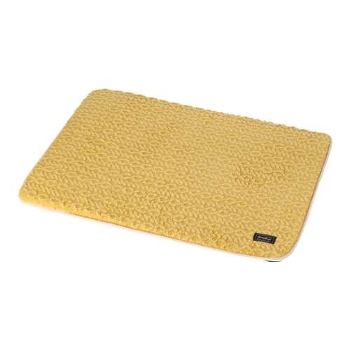 LIFELEX ウレタンペットマット L ケーブルニット マスタード QR12-9962 25AW