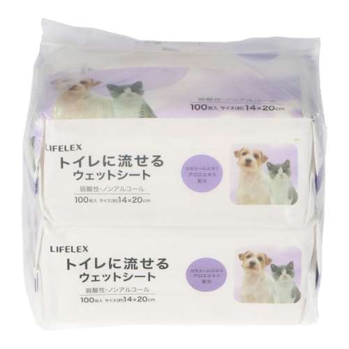 LIFELEX　流せるウェットシート１００枚×２Ｐ　ＳＳ１２‐８４７５