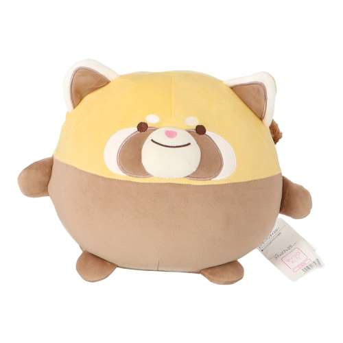 LIFELEX　モチモチアニマルボールクッション　レッサーパンダ　イエロー