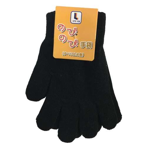 LIFELEX のびのび手袋　ＮＯＢＩ０４‐４８０８　ブラック