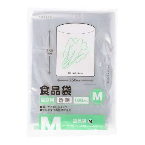 LIFELEX　食品袋　Ｍ　１００枚　２５３５‐００１７‐１００