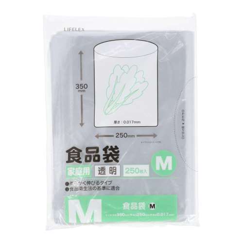LIFELEX　食品袋　Ｍ　２５０枚　２５３５‐００１７‐２５０