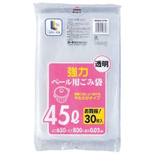 強力ゴミ袋　透明４５Ｌ　３０枚　ＫＯＫ０５－６７９６