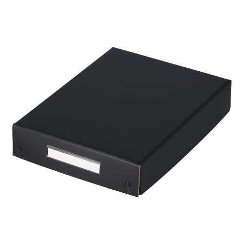 A4書類整理箱 ふた付 再生紙100％ ブラック 約幅26Ｘ奥行34Ｘ高さ6.5cm