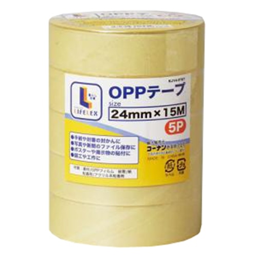 ＯＰＰテープ　５巻パック　２４ｍｍ×１５ｍ