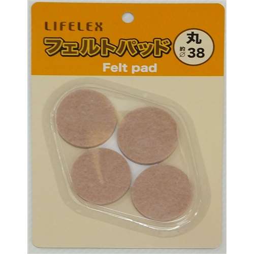 フェルトパッド丸　３８ｍｍ　４枚入り　ＬＦＸ０１‐６９７３