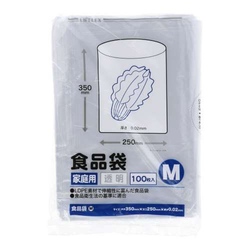 LIFELEX 食品袋Ｍ １００枚　ＫＨＫ０５‐２７４７