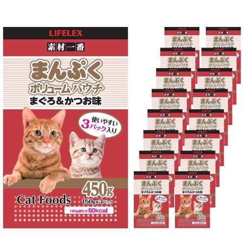 まんぷくボリュームパウチ　まぐろ＆かつお味　×１６個セット