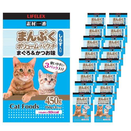 まんぷくボリュームパウチ　まぐろ＆かつお味　しらす入り　×１６個セット