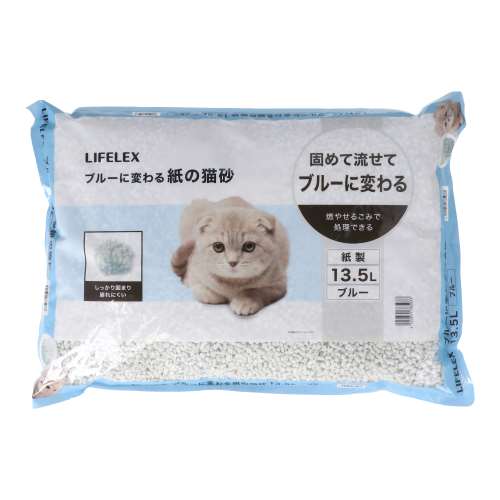LIFELEX　紙の猫砂　１３．５Ｌ　ブルー　ＫＮＷ１２‐５９３３
