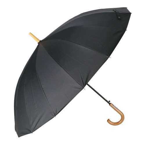 LIFELEX　紳士　１６本骨　風に強い晴雨兼用長傘　ブラック　６０ｃｍ　ＵＶカット加工