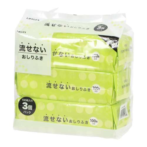 LIFELEX　流せないおしりふき　１００枚×３個パック