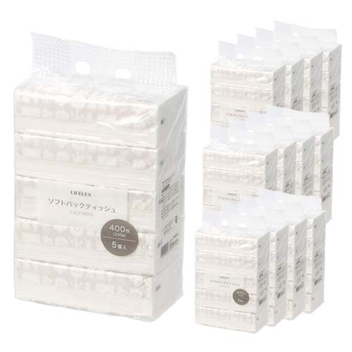 LIFELEX ソフトパックティッシュ 200組×5個　×12個セット