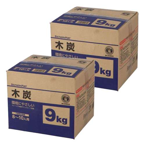 BBQ用 木炭 9kg （約5～12cm） ×2個セット
