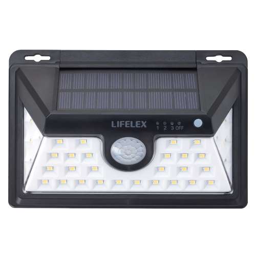 LIFELEX マグネットで取り付けられるソーラーウォールライト　ワイド　ブラック　ＫＳＷＬ１０‐０５０５