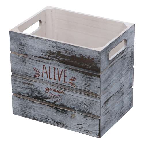 LIFELEX 取手付き木製ボックス　Ｌ　ホワイト