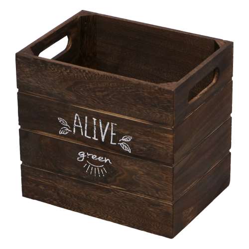 LIFELEX 取手付き木製ボックス　Ｌ　ブラウン