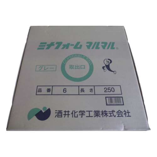 ミナ　弾性シーラントバックアップ材　ミナフォームマルマル　＃６　６ｍｍΦ×２５０ｍ　グレー MM6G