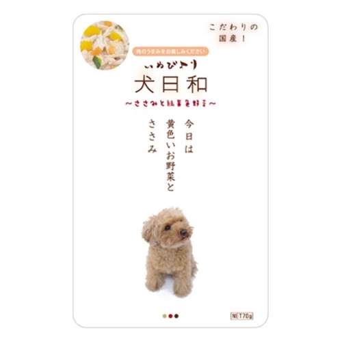 犬日和レトルト　ささみと緑黄色野菜　８０ｇ