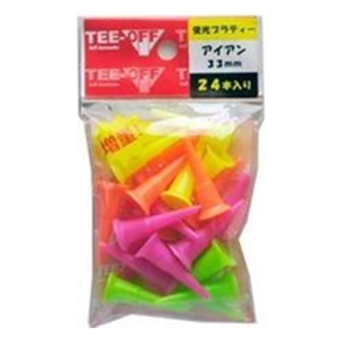 LEZAX(レザックス) ゴルフ ティー TEE-OFF 蛍光プラスティックティ(アイアン) 33mm/24本 TOPL-2125