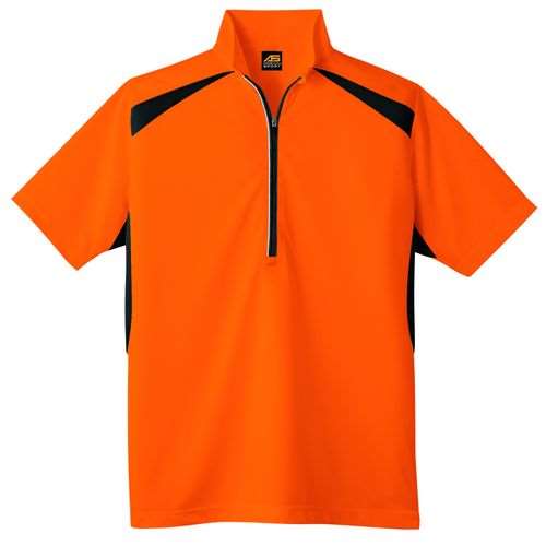 コーコス信岡(CO-COS)　半袖ハーフジップアップシャツ AS-577 SS オレンジ