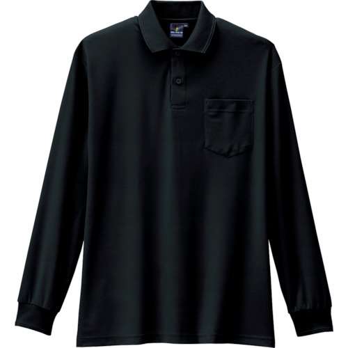 ■コーコス信岡(CO-COS)　制電・防透・消臭長袖ポロシャツ　１３ブラック　Ｌ　AS25813L