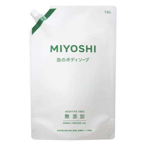 ミヨシ石鹸　無添加せっけん　泡のボディソープ　つめかえ用　１０００ｍｌ