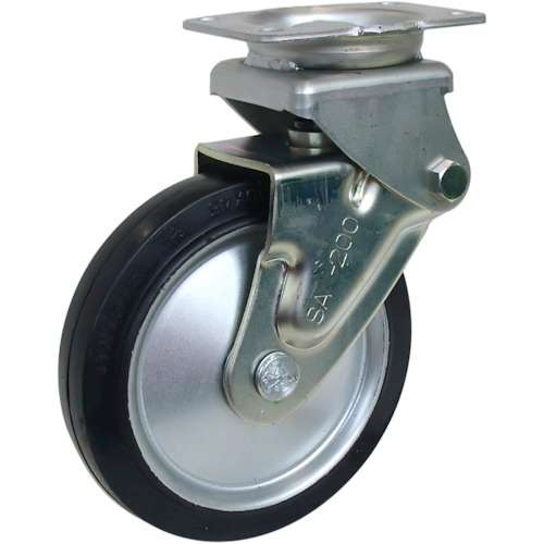 ■シシク　緩衝キャスター　固定　ゴム車輪　１５０径　SAK-HO-150W