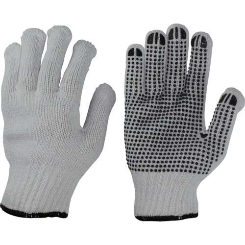 ■おたふく　選べるサイズ　スベリ止手袋１２双　ブラック　Ｌ　205BKL