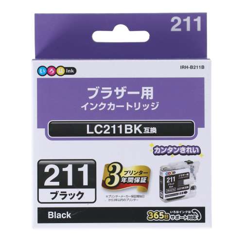 エレコム　ブラザー用互換インク　ブラック　ＩＲＨ‐Ｂ２１１Ｂ