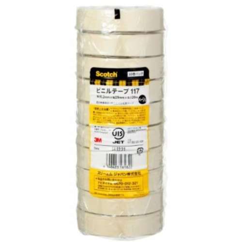３Ｍ　電気絶縁ビニルテープ　ＶＴ１９×２０　ベージュ　１０Ｐ