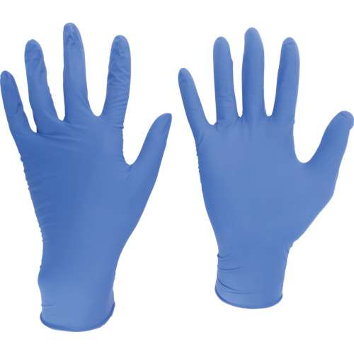 ■ミドリ安全(Midori Anzen) 　ニトリル使い捨て手袋　厚手　粉なし　１００枚入　青　Ｌ　VERTE701HL