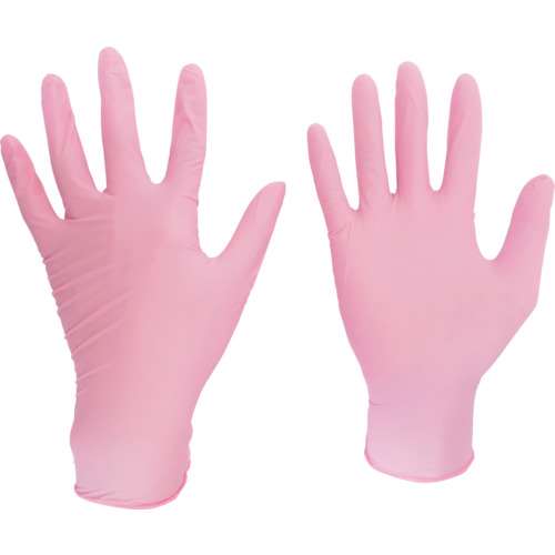 ■ミドリ安全(Midori Anzen) 　ニトリル使い捨て手袋　薄手　粉なし　１００枚入　ピンク　Ｌ　VERTE760HL