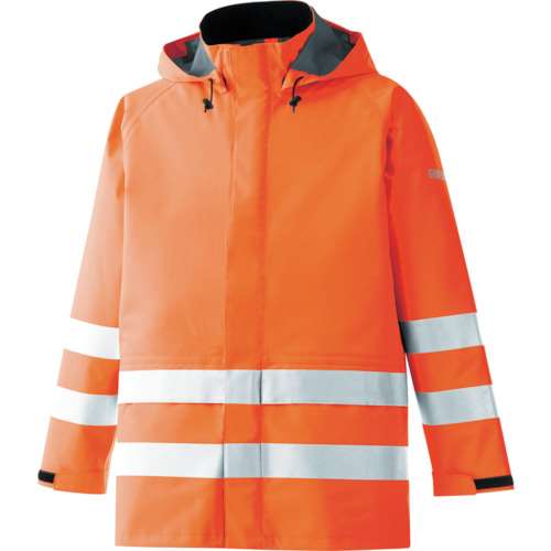 ■ミドリ安全　雨衣　レインベルデＮ　高視認仕様　上衣　蛍光オレンジ　Ｌ RAINVERDENUEORL