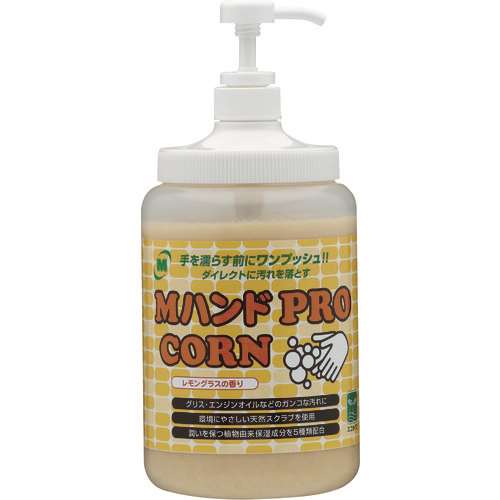 ■ミドリ安全　ハンドクリーナー　Ｍハンド　ＰＲＯ／ＣＯＲＮ　１．４ＫＧポンプ付ボトル入り MHANDPROCORN1.4KG