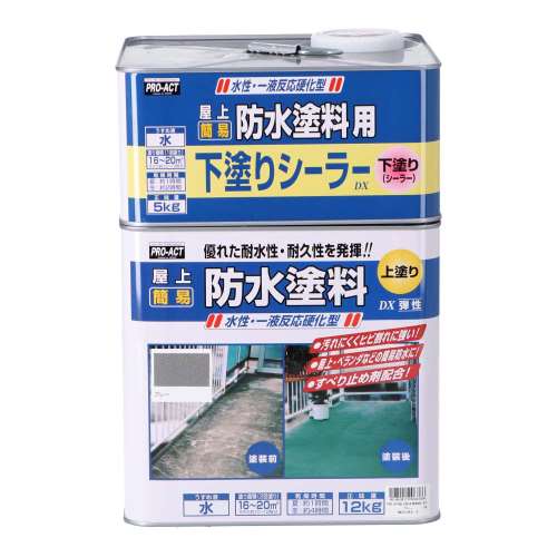 PROACT 屋上防水塗料ＤＸセット １７ｋｇ グレー