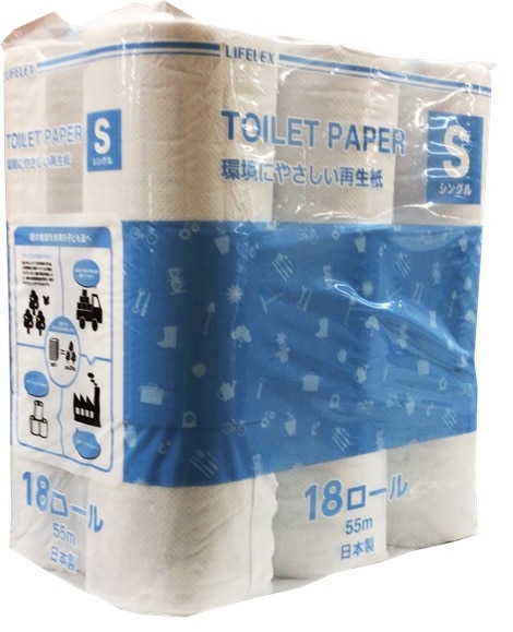 再生紙トイレット18ロール　シングル