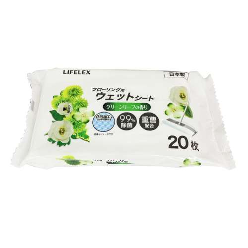 LIFELEX 香り付フローリング用ウェットシートグリーン　20枚