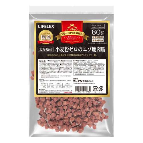 LIFELEX　うちのコPREMIUM　小麦粉ゼロのエゾ鹿肉膳　８０ｇ 北海道産