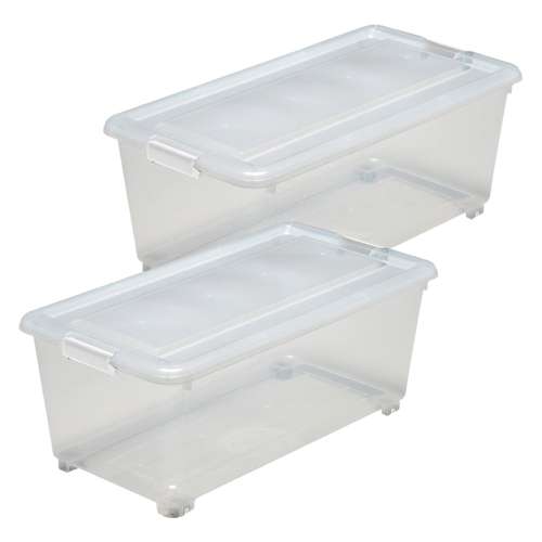 LIFELEX　フタ式衣装ケース７５深型　コロ付き　４０７５‐３０　×2個セット